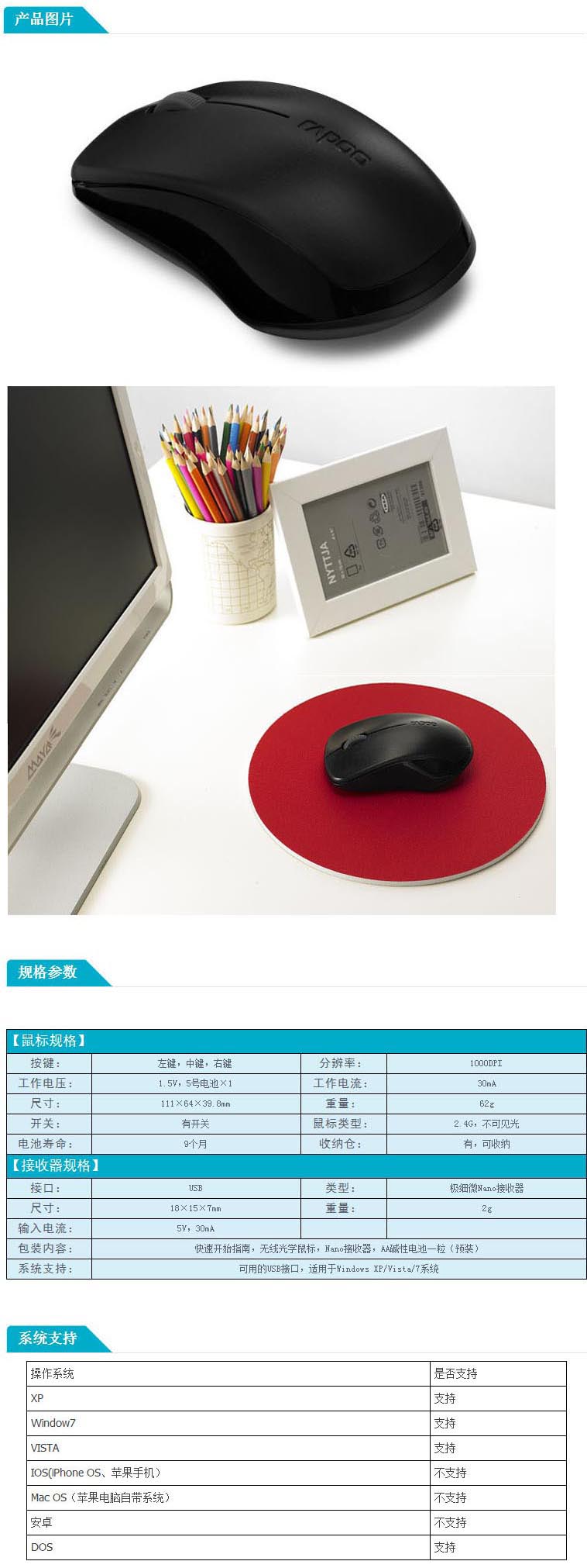 dlzb sblpwx正品Rapoo雷柏1620无线光电鼠标 (15) dlzb sblpwx正品Rapoo雷柏1620无线光电鼠标 (15)