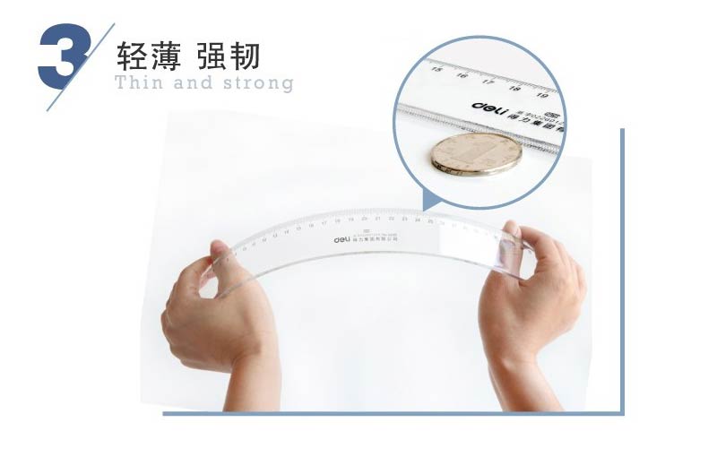 得力透明有机直尺30cm(20) 特色展示 得力透明有机直尺30cm(20) 特色展示