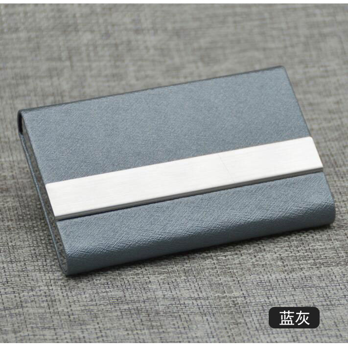不锈钢包皮订制款名片盒 (6) 蓝灰色