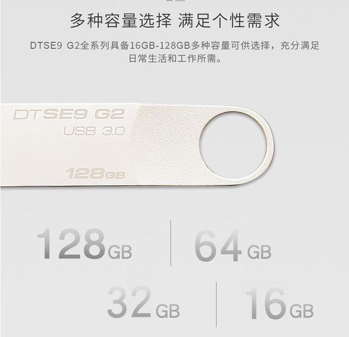 金士顿DTSE9 G2 64G全金属银色优盘 (2)