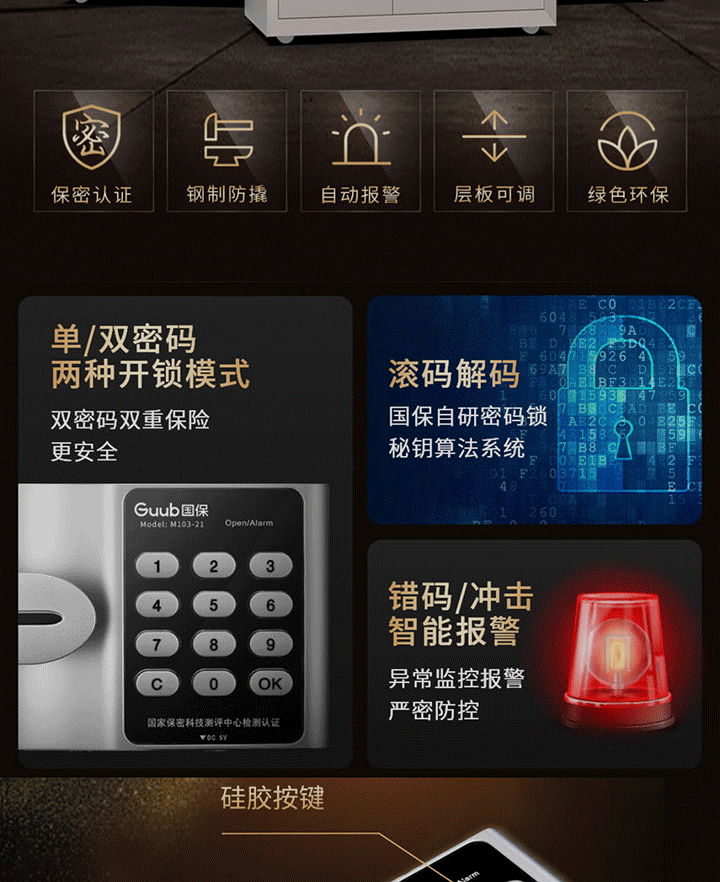 国保Guub保密柜E1电子密码锁办公文件柜(2)
