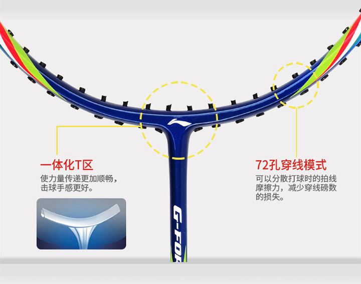 李宁羽毛球拍2支装碳素中杆610 (10)