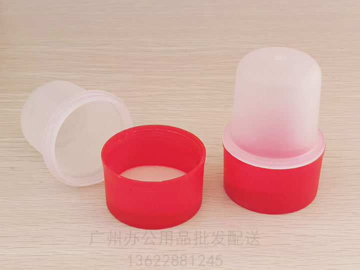 磨砂塑料公章盒-(1)圆形印章盒子 办公财务用品